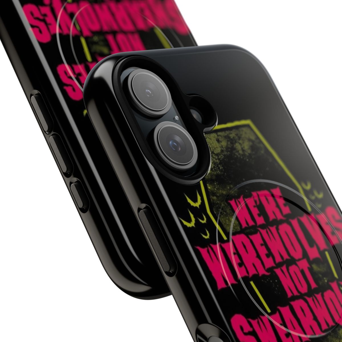 Werewolves Not Swearwolves - Tough Phone Case with Distressed Gothic Horror Graphic - Detail