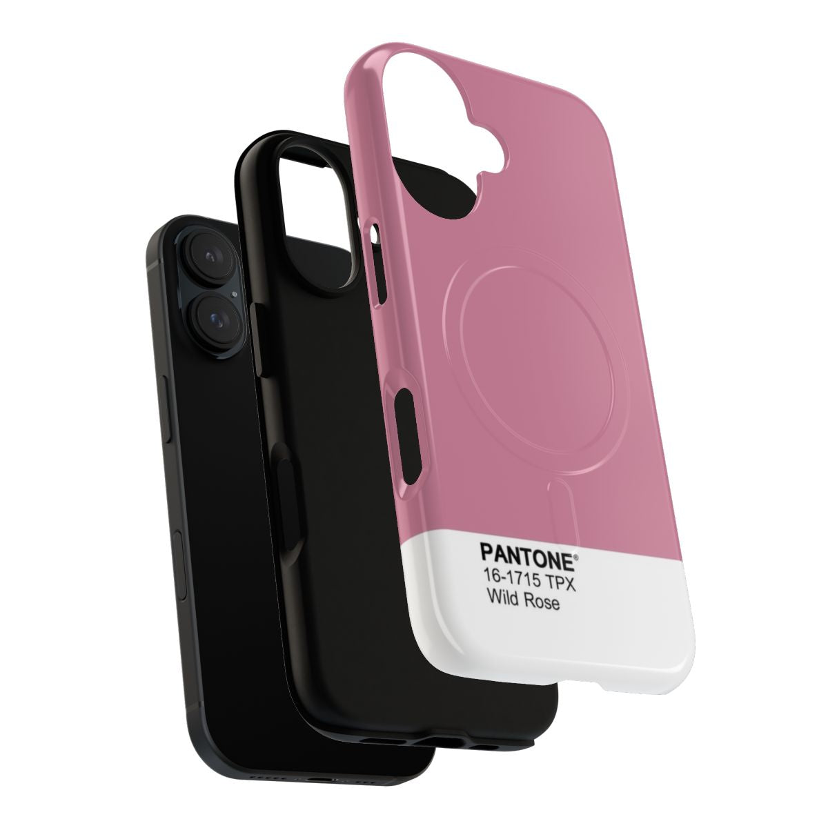 Pantone-inspired phone case in a vibrant pink "Wild Rose" color - Layers