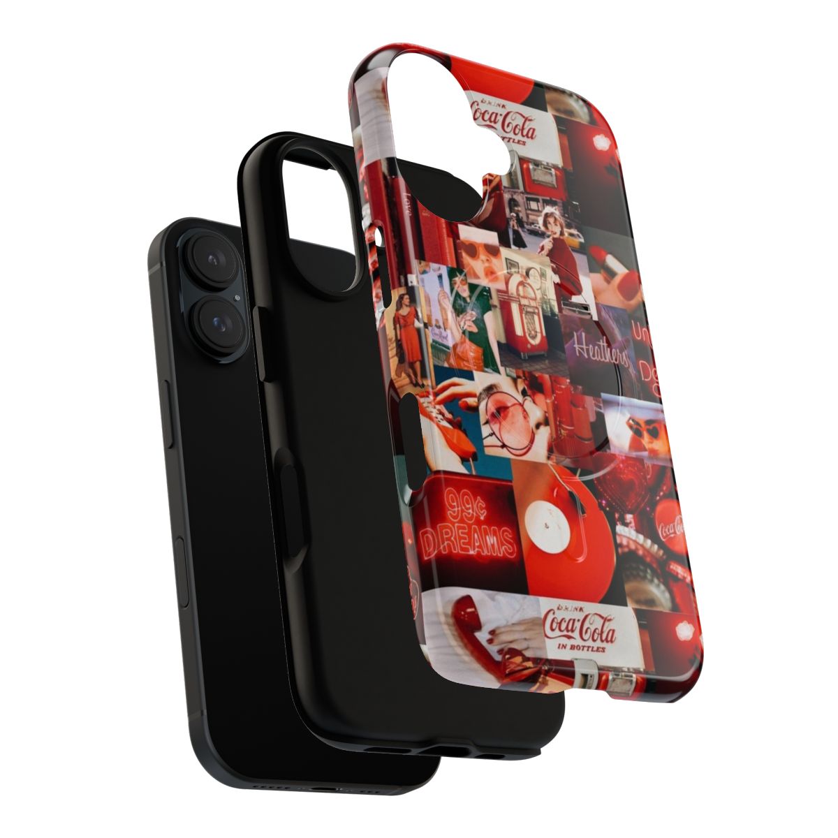 Vintage red and aesthetic collage design on a tough magnetic phone case - Layers