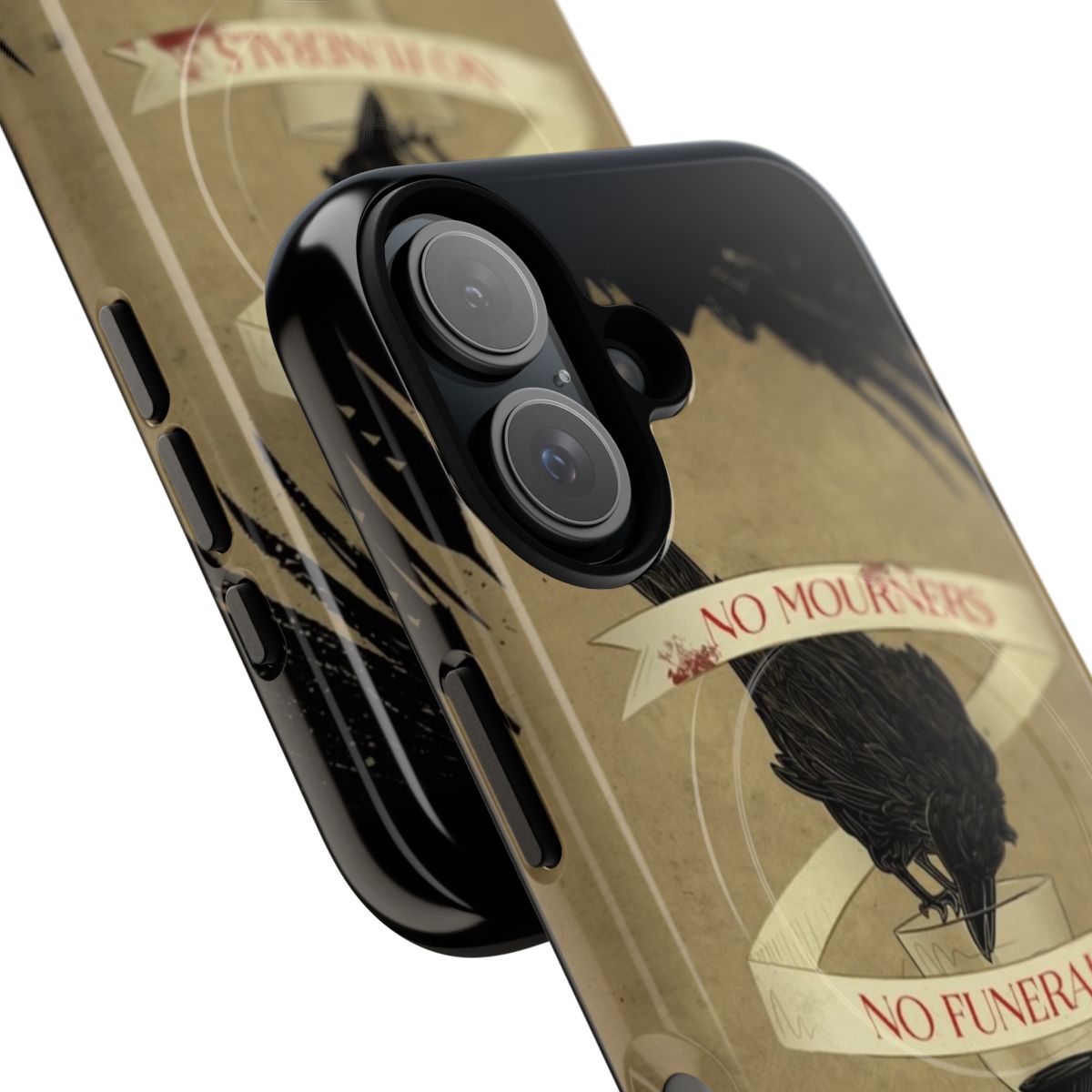 Magnetic tough phone case with "Six of Crows" and "Crooked Kingdom" fan art design - Detail