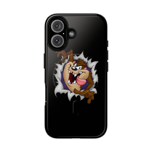 A Tasmanian Devil themed magnetic tough phone case for enhanced protection and style.