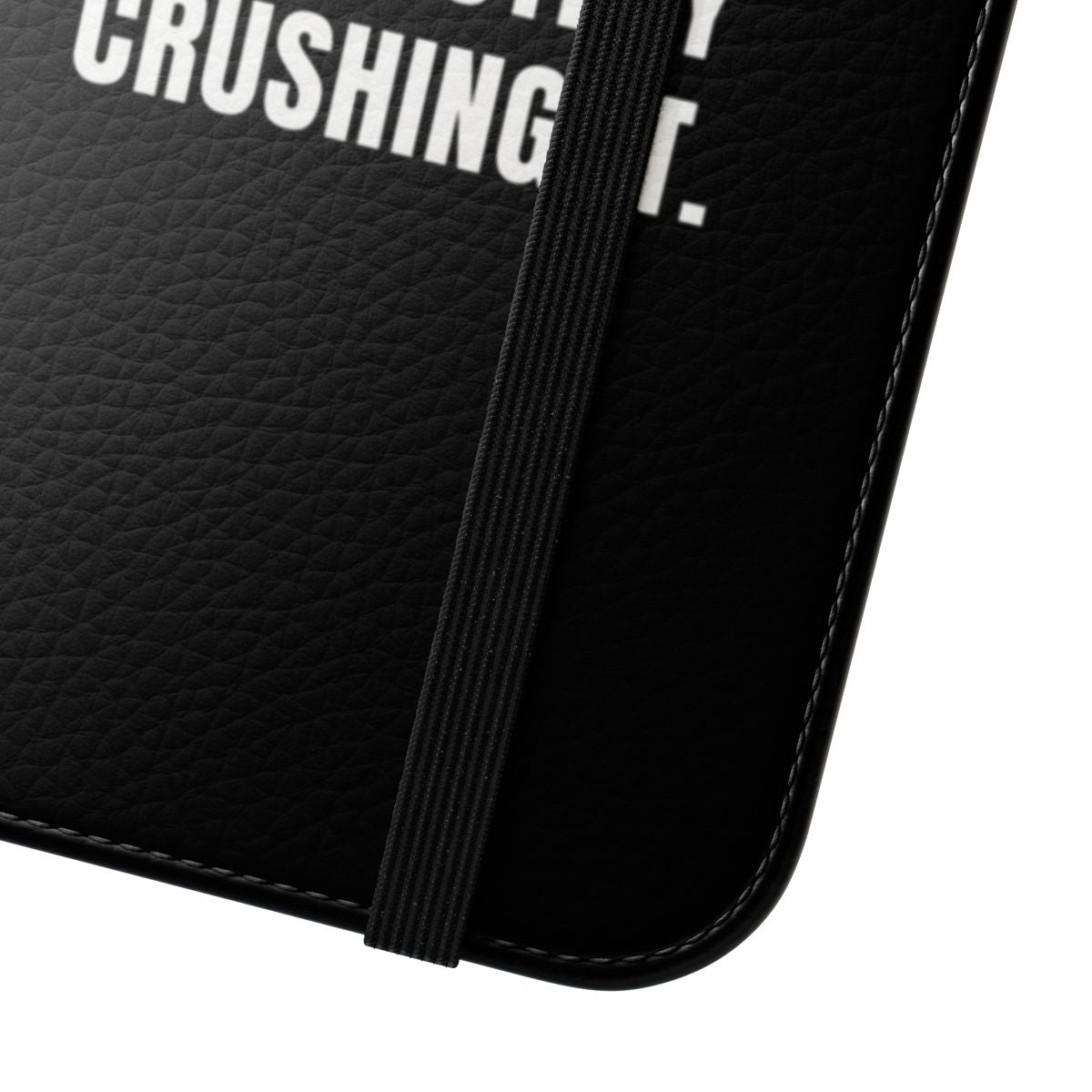 Humorous flip cover phone case with a funny saying about being the world's best boss - Close Up