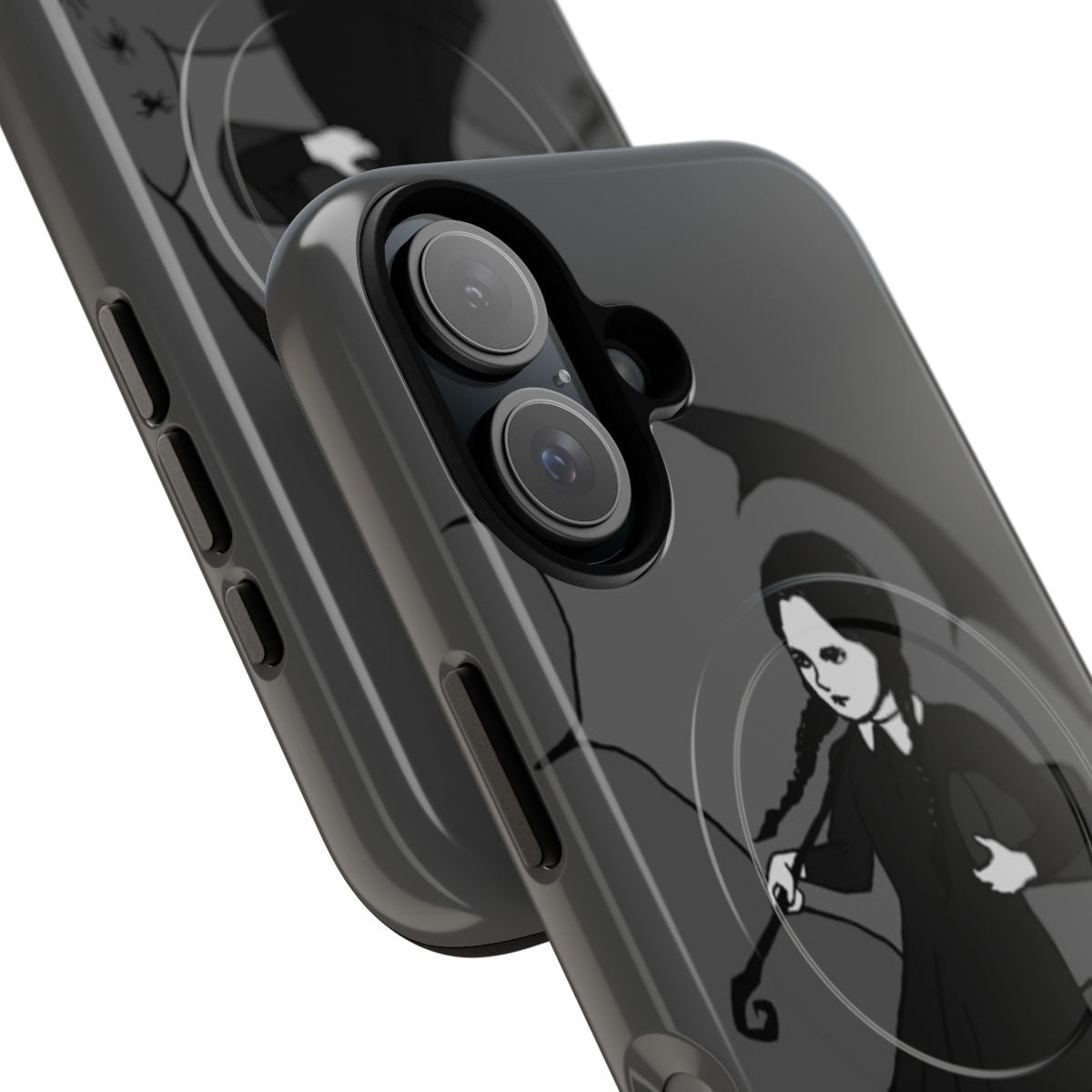 Spooky girl phone case with cute, gothic design - Detail