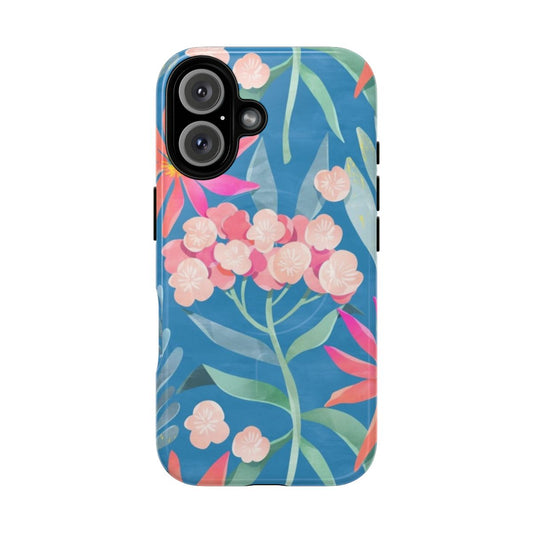 Hortensia floral phone case with delicate botanical illustration