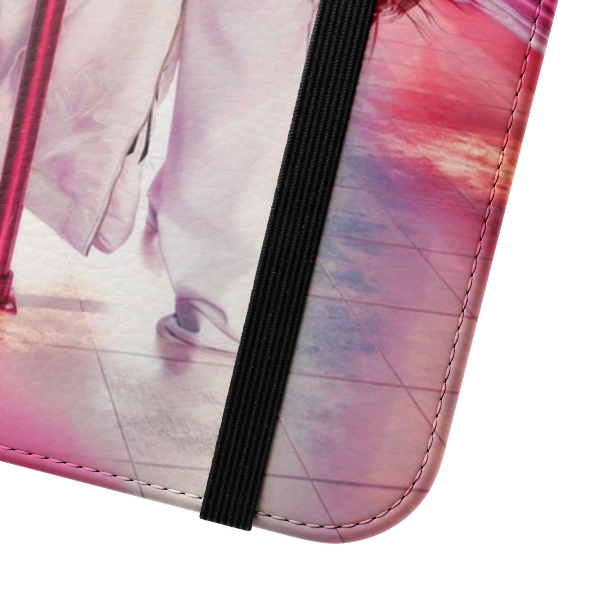 Nicki Minaj-inspired flip cover phone case with pink and barbie-themed design - Close Up