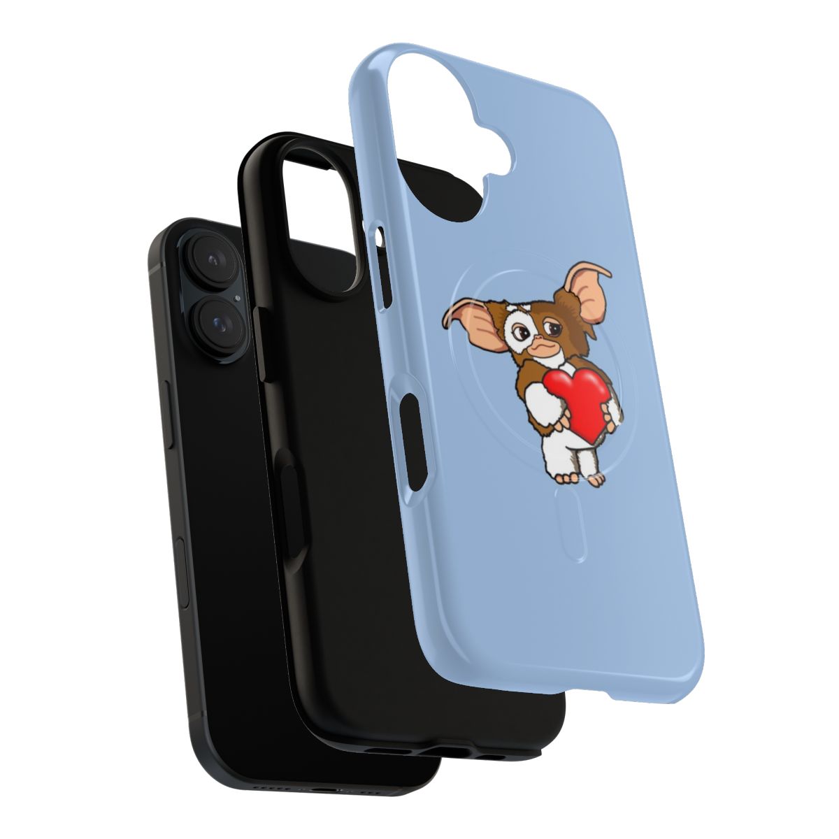 Gizmo-inspired magnetic tough phone case with love heart design - Layers