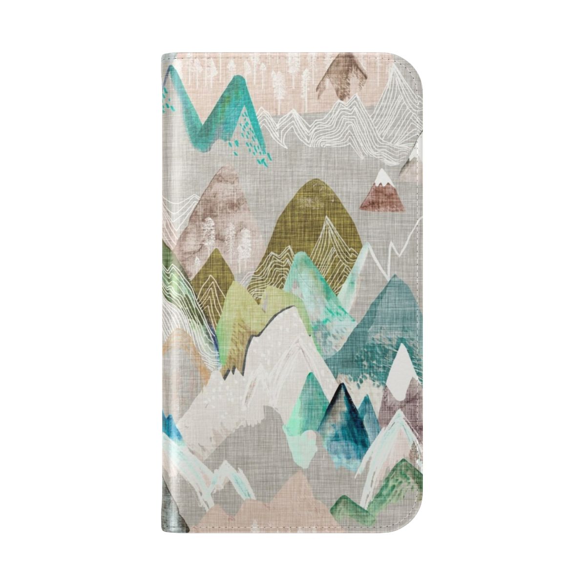 Misty mountain landscape design on a flip cover phone case - Folded Back