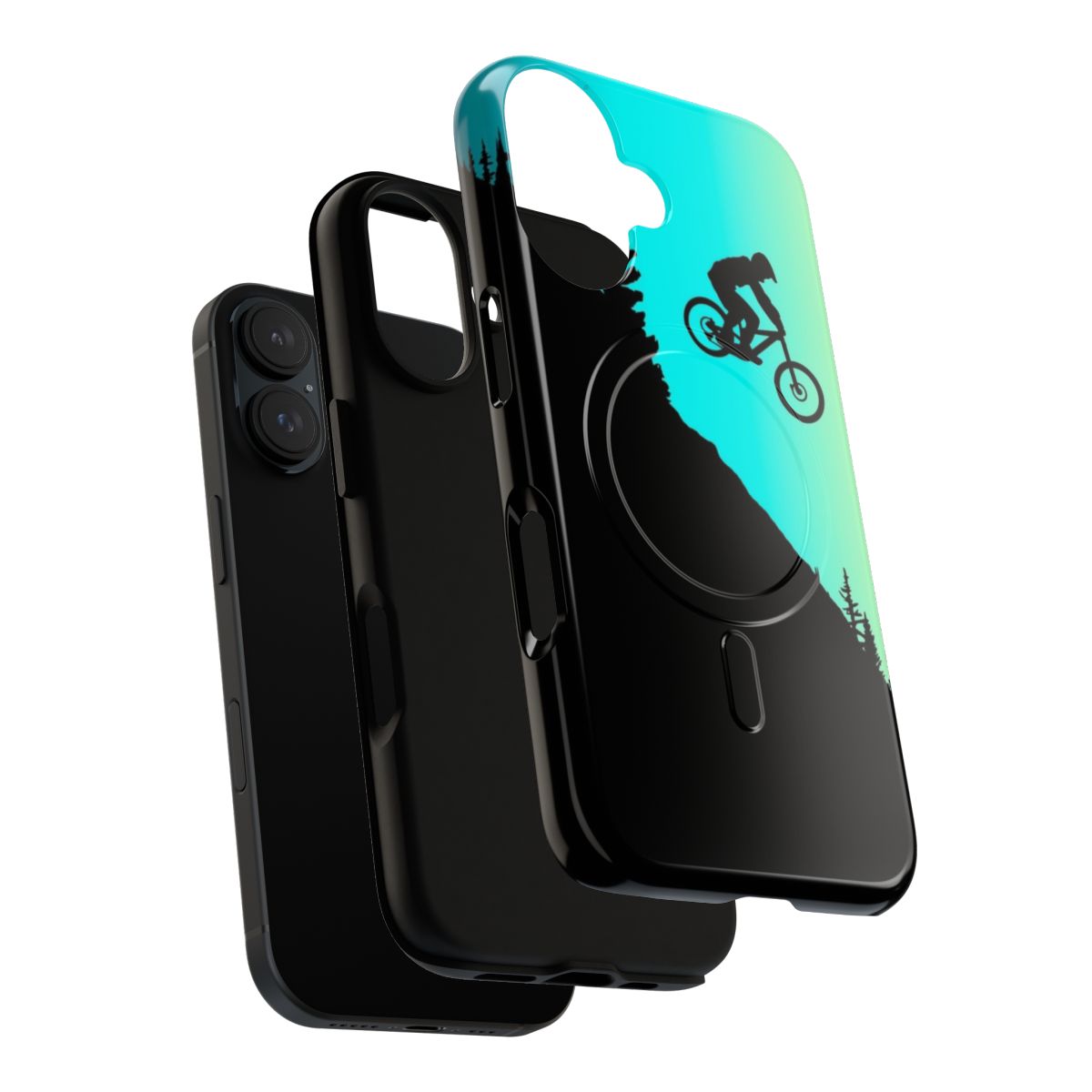 Colorful mountain bike-themed phone case with magnetic design - Layers