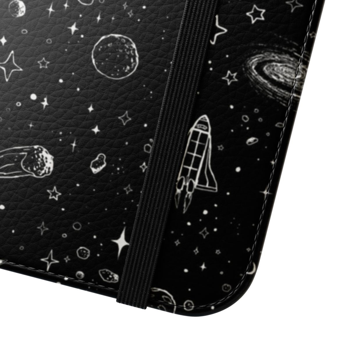 Space-themed phone case with planets, stars, and cosmic design - Close Up