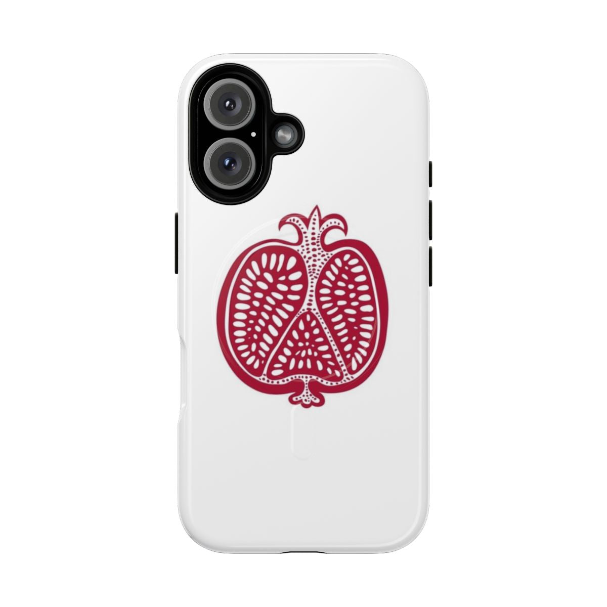 Colorful vector illustration of a pomegranate on a phone case