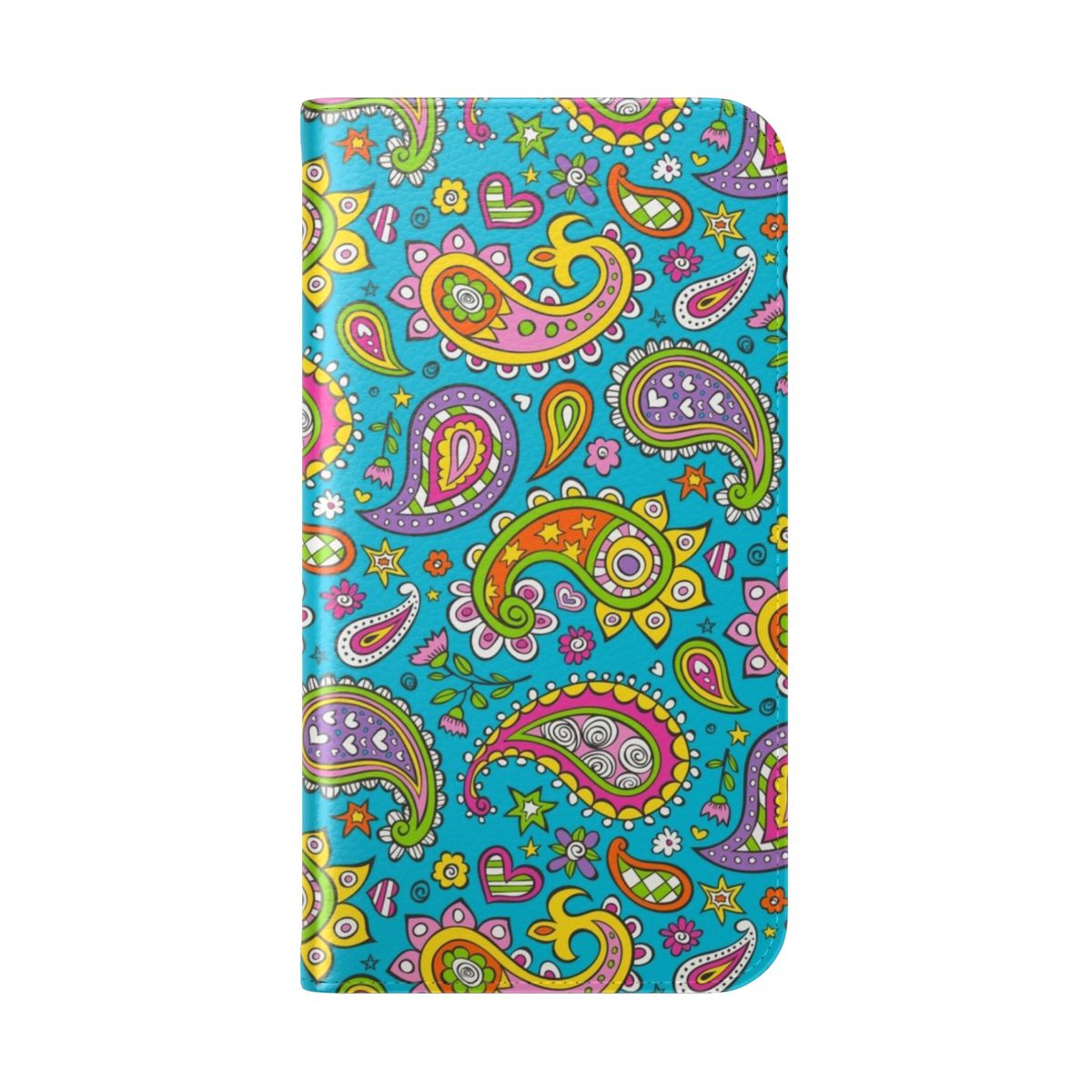 Colorful paisley and doodle pattern on a phone case - Folded Back