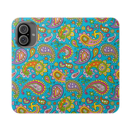 Colorful paisley and doodle pattern on a phone case