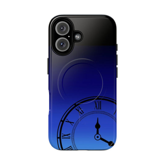 Persona 3 inspired magnetic tough phone case with clock design