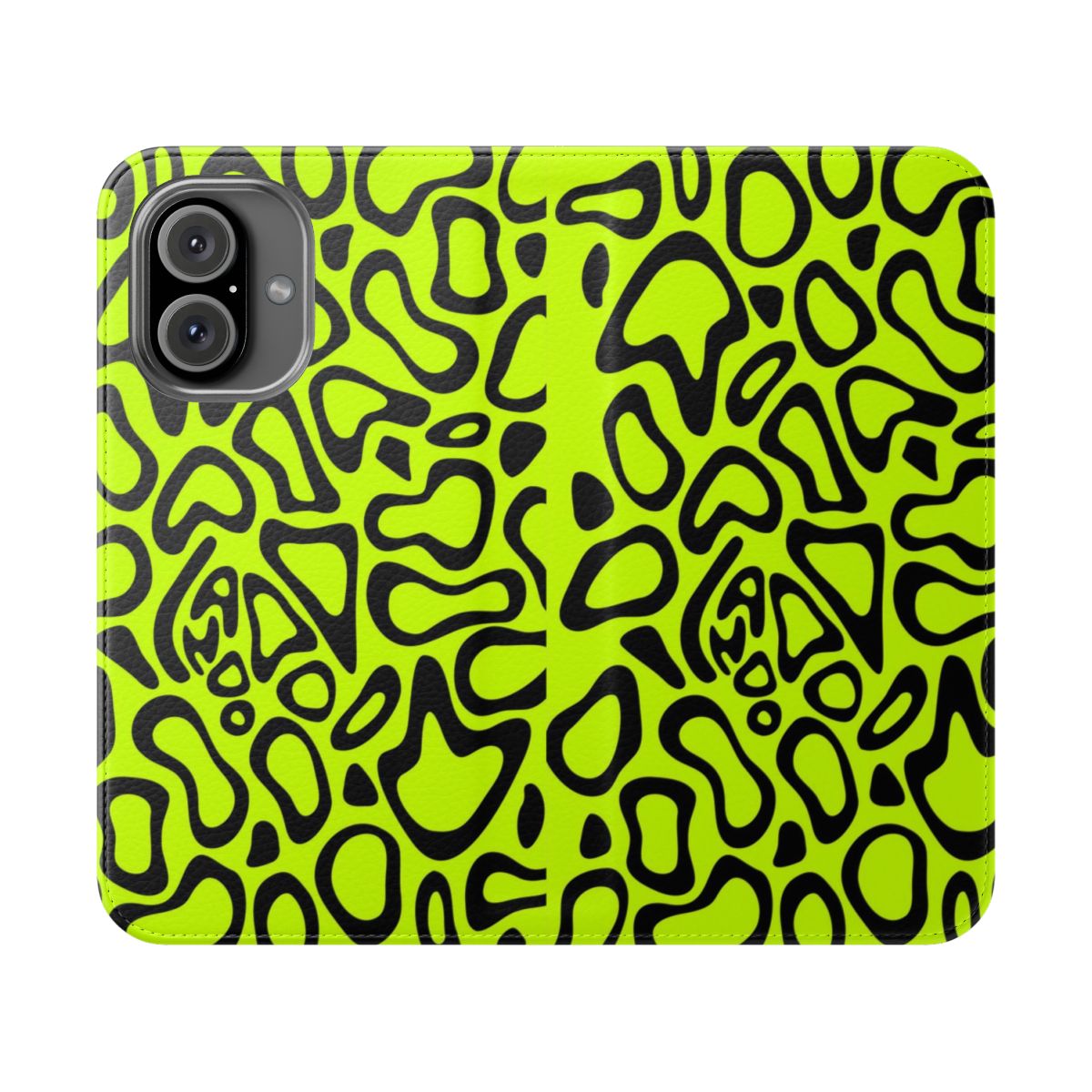 Lando Norris inspired black flip cover phone case with 2024 helmet pattern design