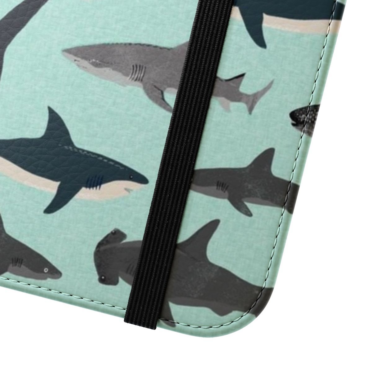 Vibrant illustration of a great white shark swimming in the ocean, perfect for a phone case - Close Up