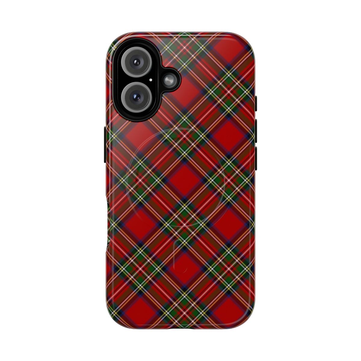 Stylish royal stewart tartan phone case with woven pattern