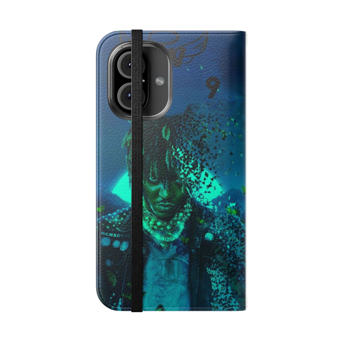 Customized 999 tribute phone case featuring the iconic Juice WRLD design - Folded Front