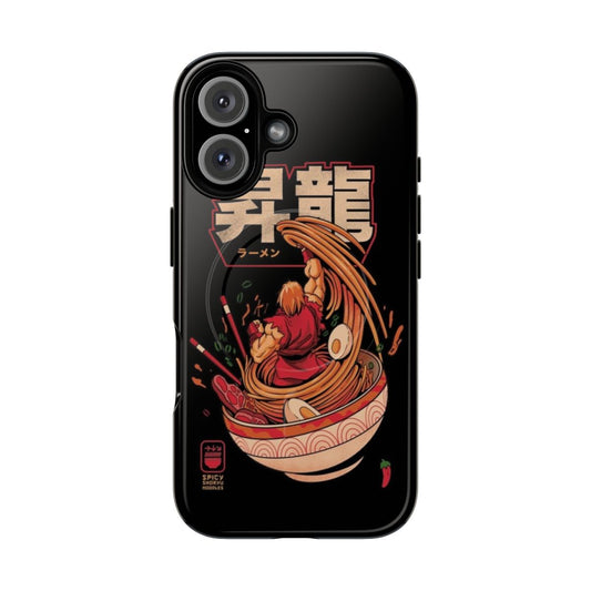 Street Fighter and ramen noodle themed magnetic phone case