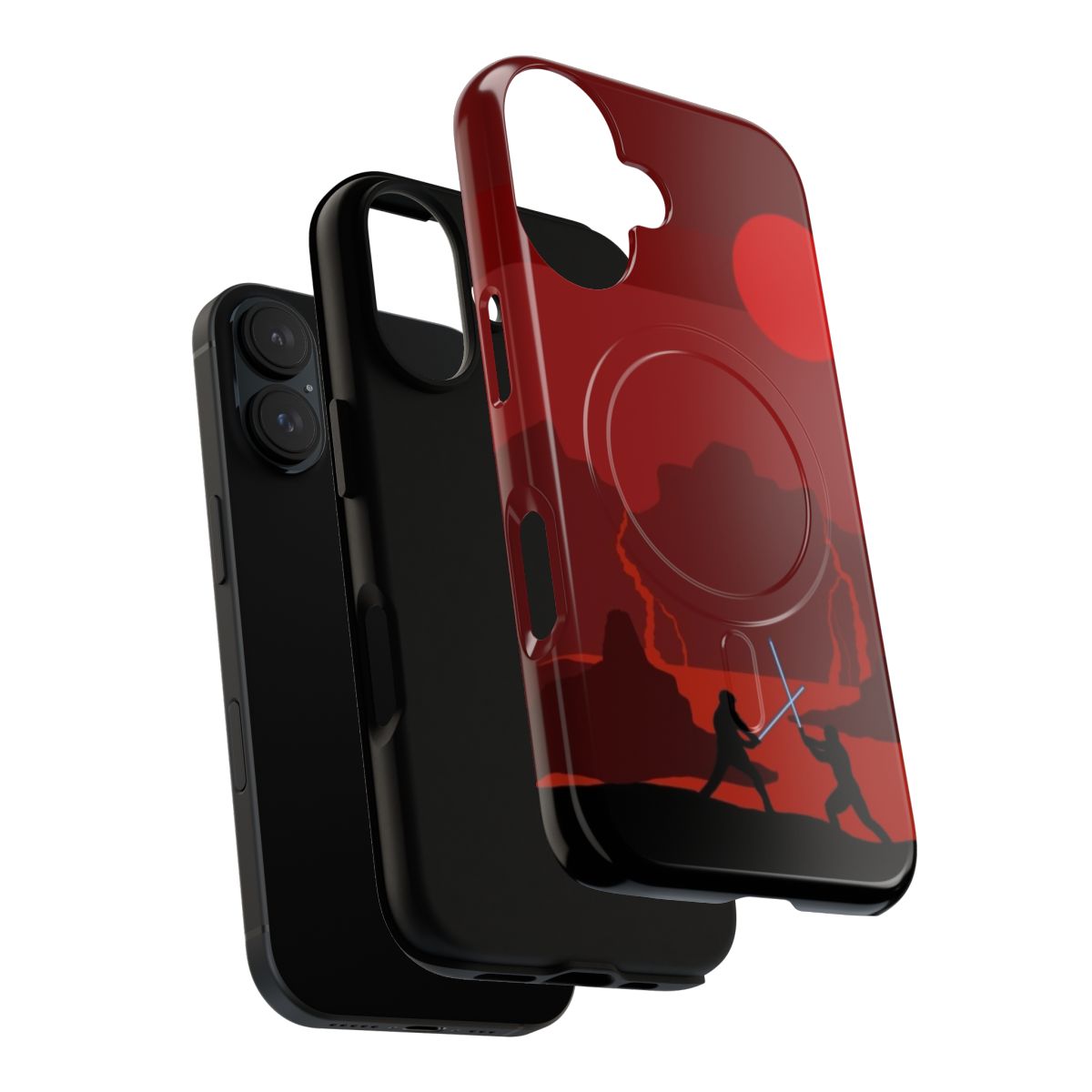 Phone case featuring Obi-Wan Kenobi and Anakin Skywalker's epic battle on Mustafar from Star Wars Revenge of the Sith - Layers