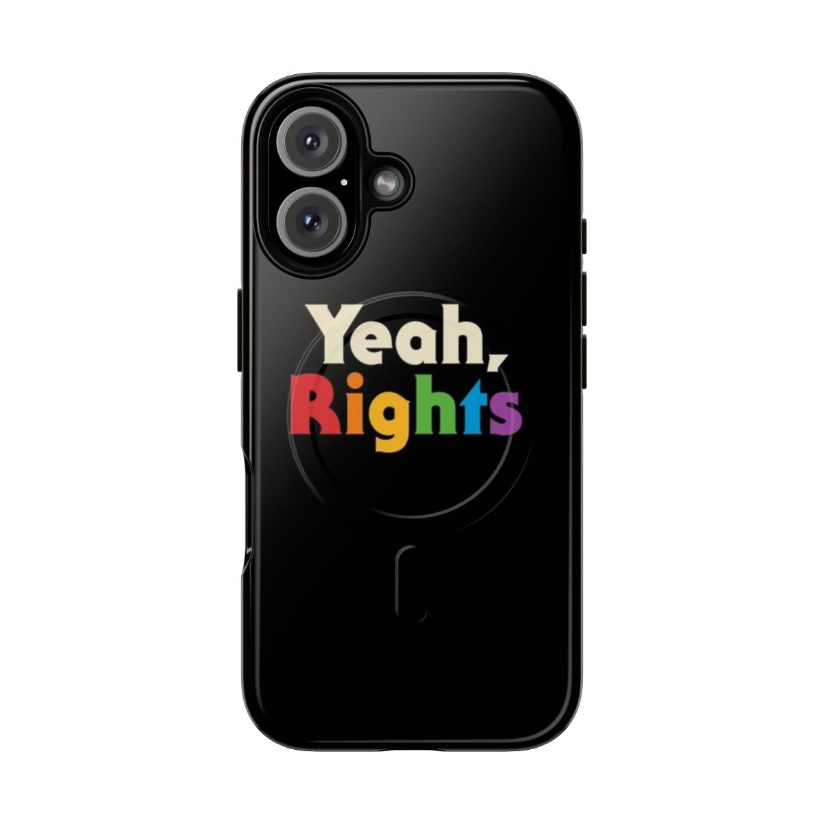 Vibrant rainbow-colored phone case with a magnetic tough design