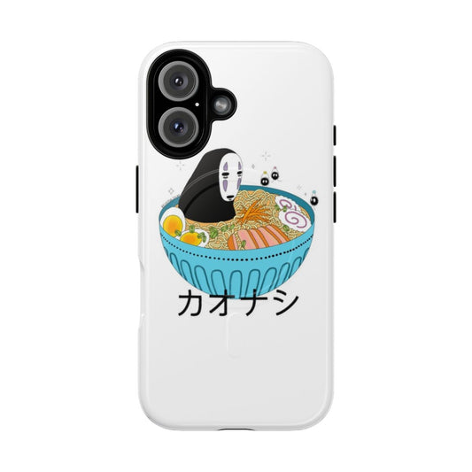 Magnetic tough phone case featuring the character No Face from the Studio Ghibli anime film Spirited Away