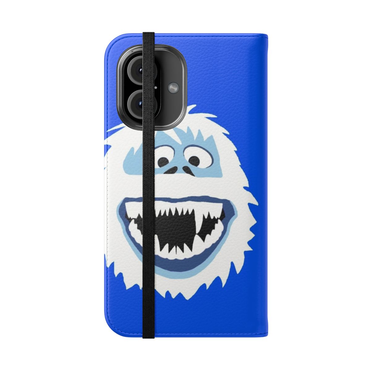 Festive snowman flip phone case with snowy winter wonderland design - Folded Front