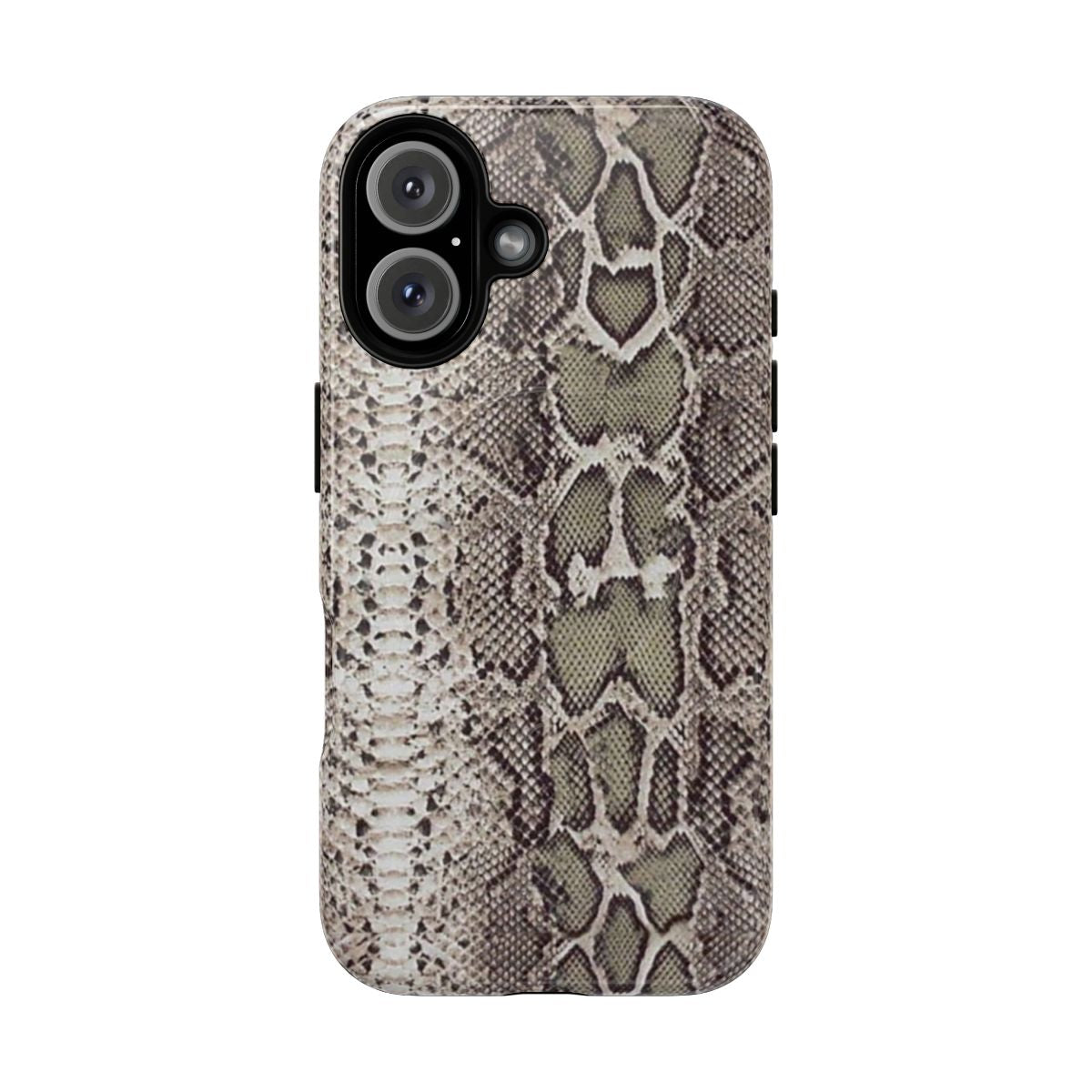 Snakeskin pattern phone case with magnetic closure