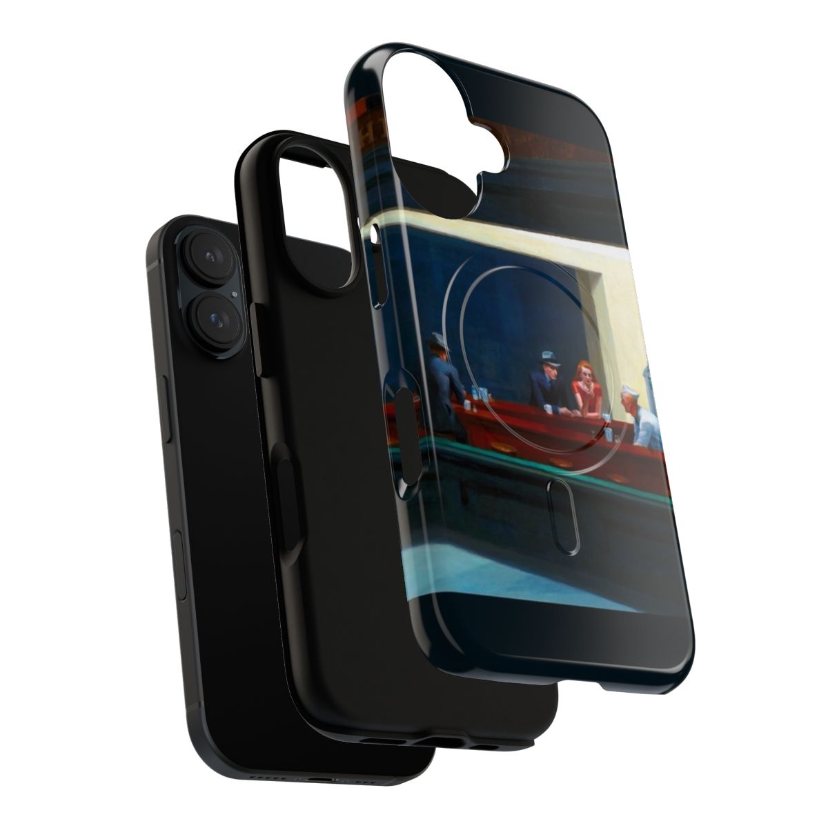 Nightfall II magnetic tough phone cases with geometric night landscape designs - Layers