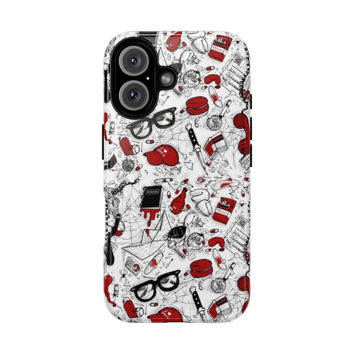 Repeating pattern magnetic tough phone case featuring characters from IT Chapter Two by Stephen King