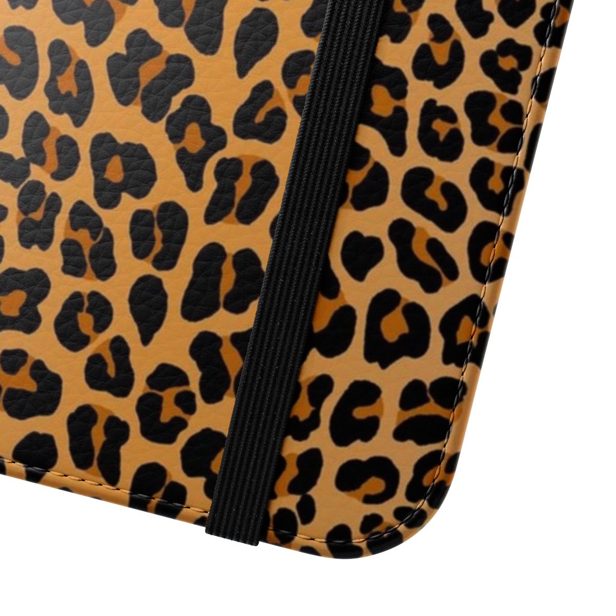 Leopard print flip cover phone case for smartphones - Close Up