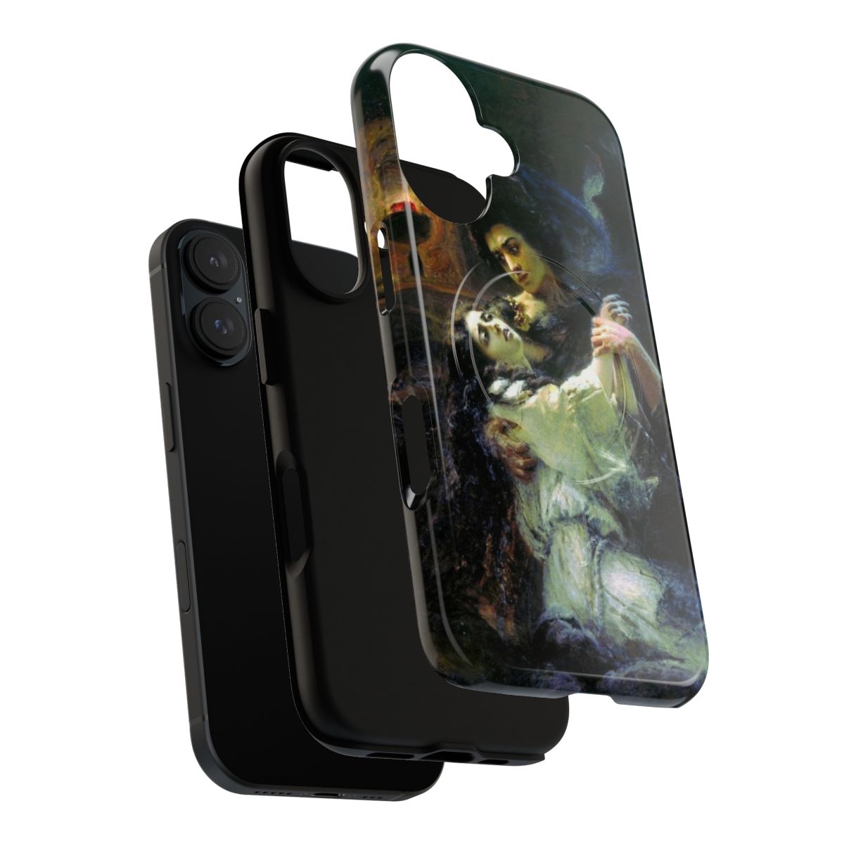 A phone case featuring Konstantin Makovsky's painting "Tamara and the Demon," inspired by the Russian Romantic poem. - Layers