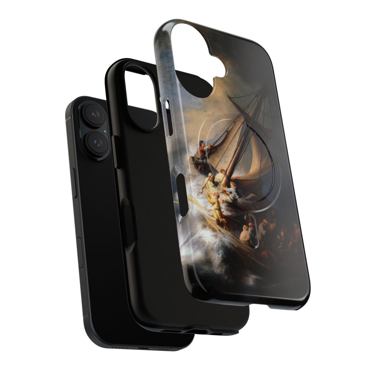 Magnetic tough phone case featuring Rembrandt's masterpiece "The Storm on the Sea of Galilee" - Layers