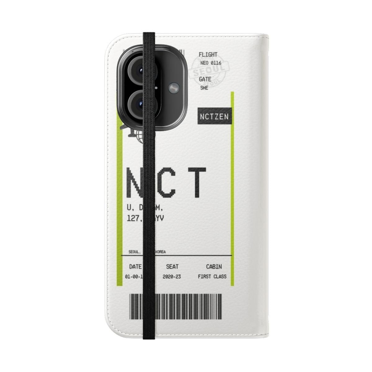 NCT-inspired boarding pass flip cover phone case - Folded Front