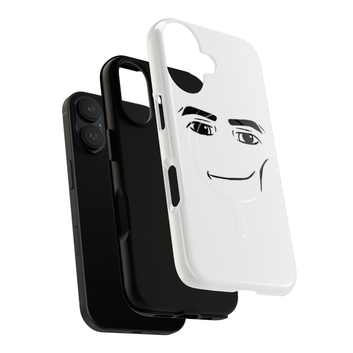 Magnetic phone case with a unique stylized man face design - Layers