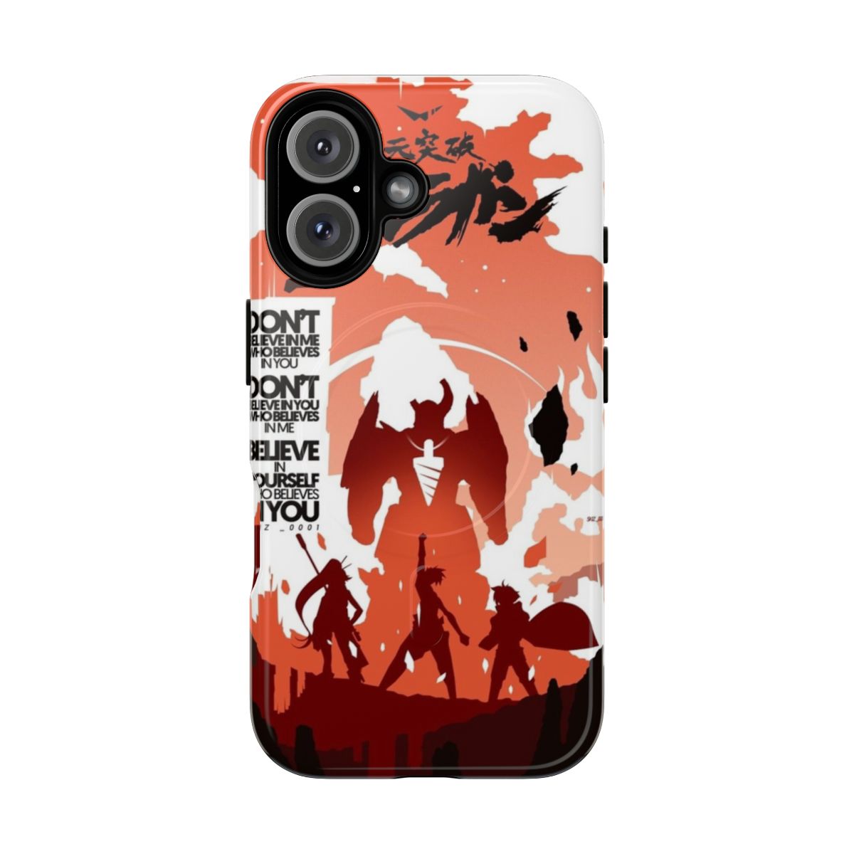 Skizorr-branded phone case featuring the movie poster design for the anime series Gurren Lagann