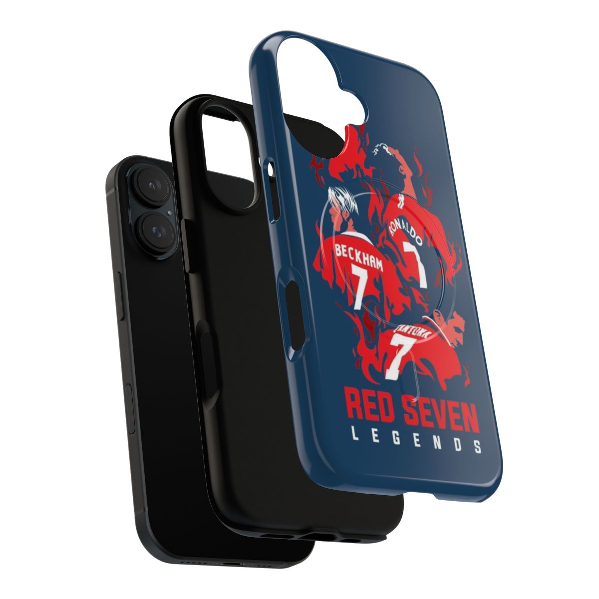 Magnetic phone case featuring classic Manchester United players and imagery - Layers