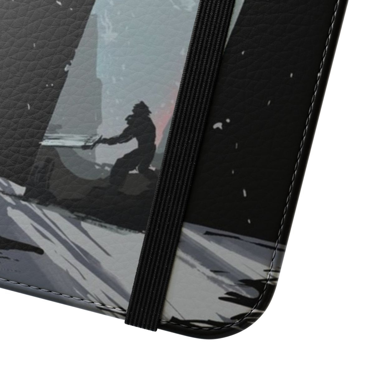 A flip phone case featuring Sephiroth, the iconic villain from Final Fantasy 7. - Close Up