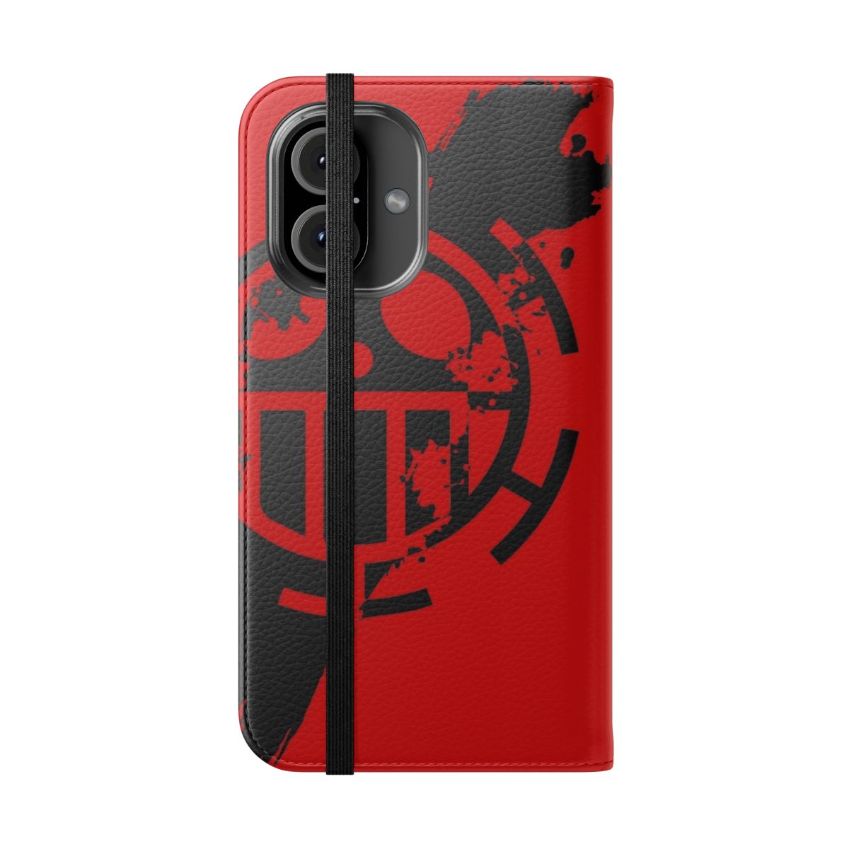 One Piece themed flip phone case with cartoon design - Folded Front