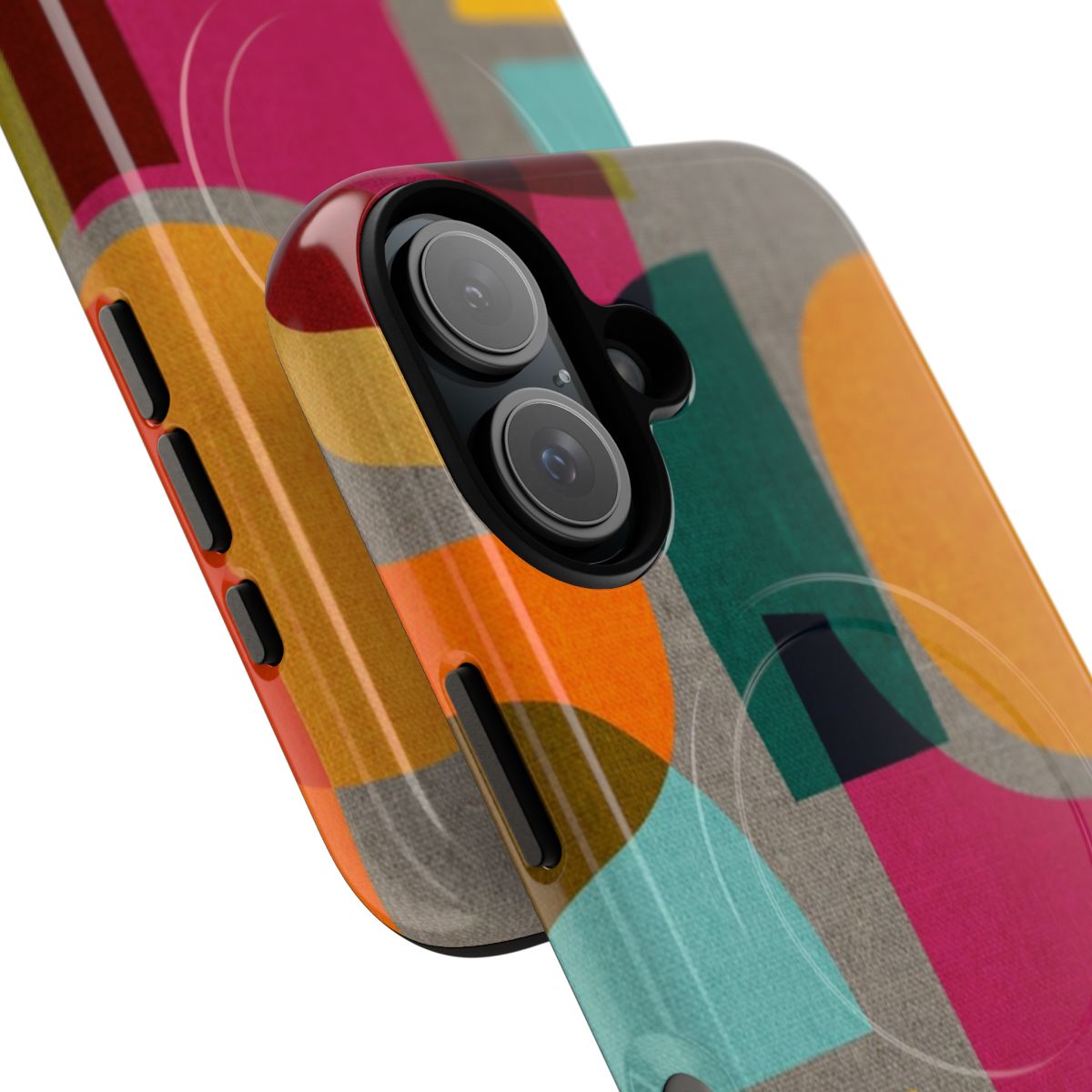 Multicolored mid-century style kaleidoscope pattern on a tough phone case - Detail