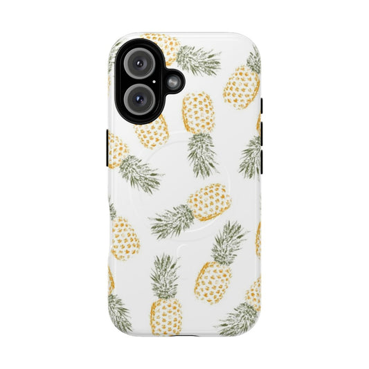 Pineapple-shaped magnetic tough phone cases in vibrant colors