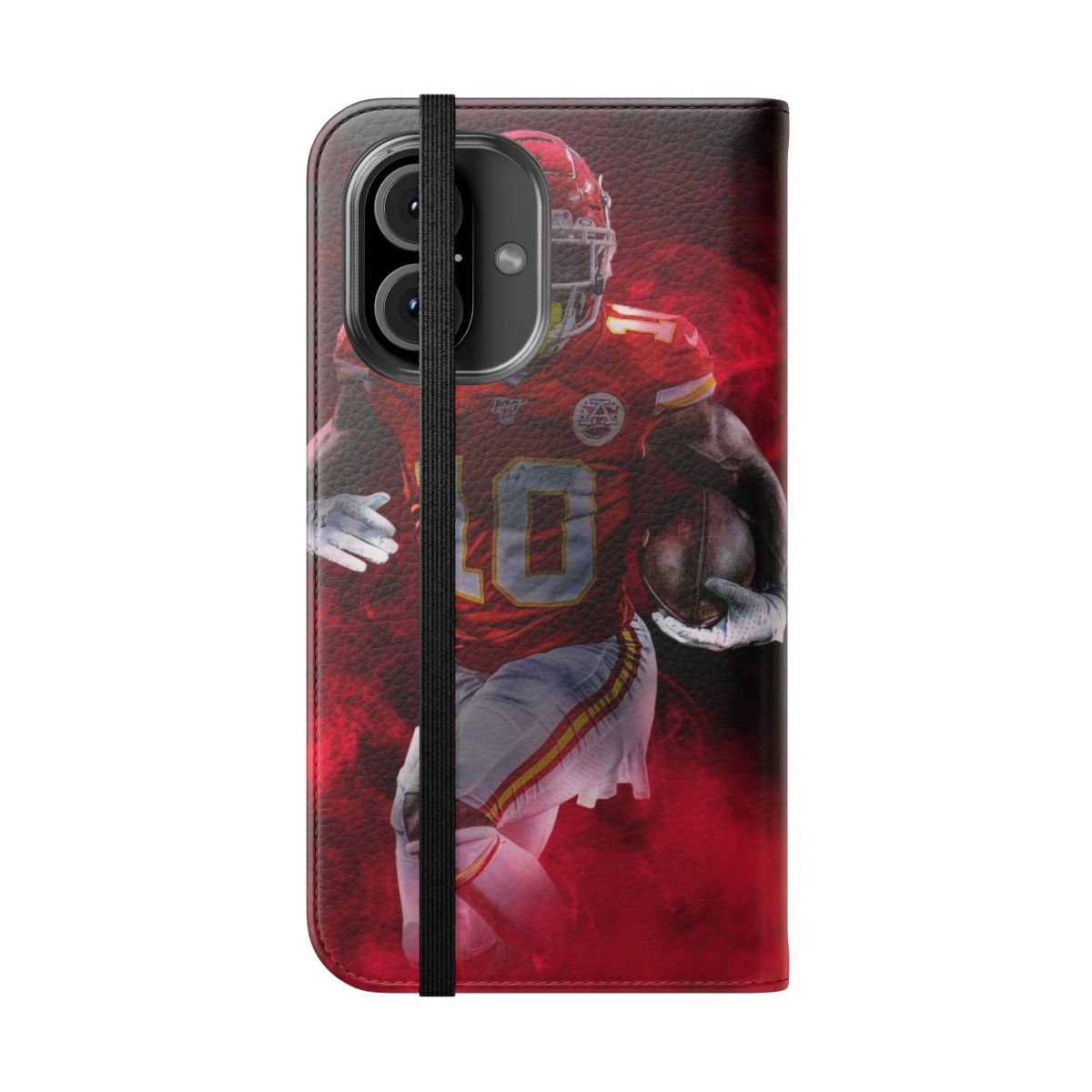 Sports art design featuring Tyreek Hill of the Kansas City Chiefs on a flip cover phone case - Folded Front