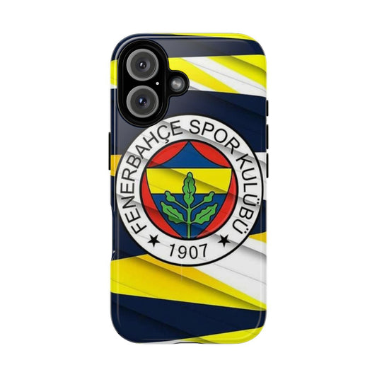 Fenerbahce football club themed magnetic tough phone case with triangle design