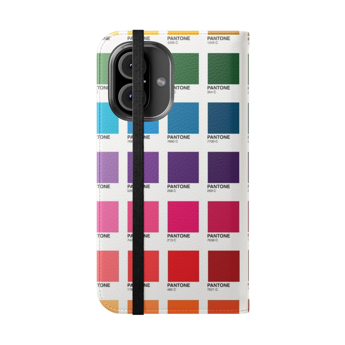 Vibrant and colorful flip phone case cover with Pantone-inspired color shades - Folded Front