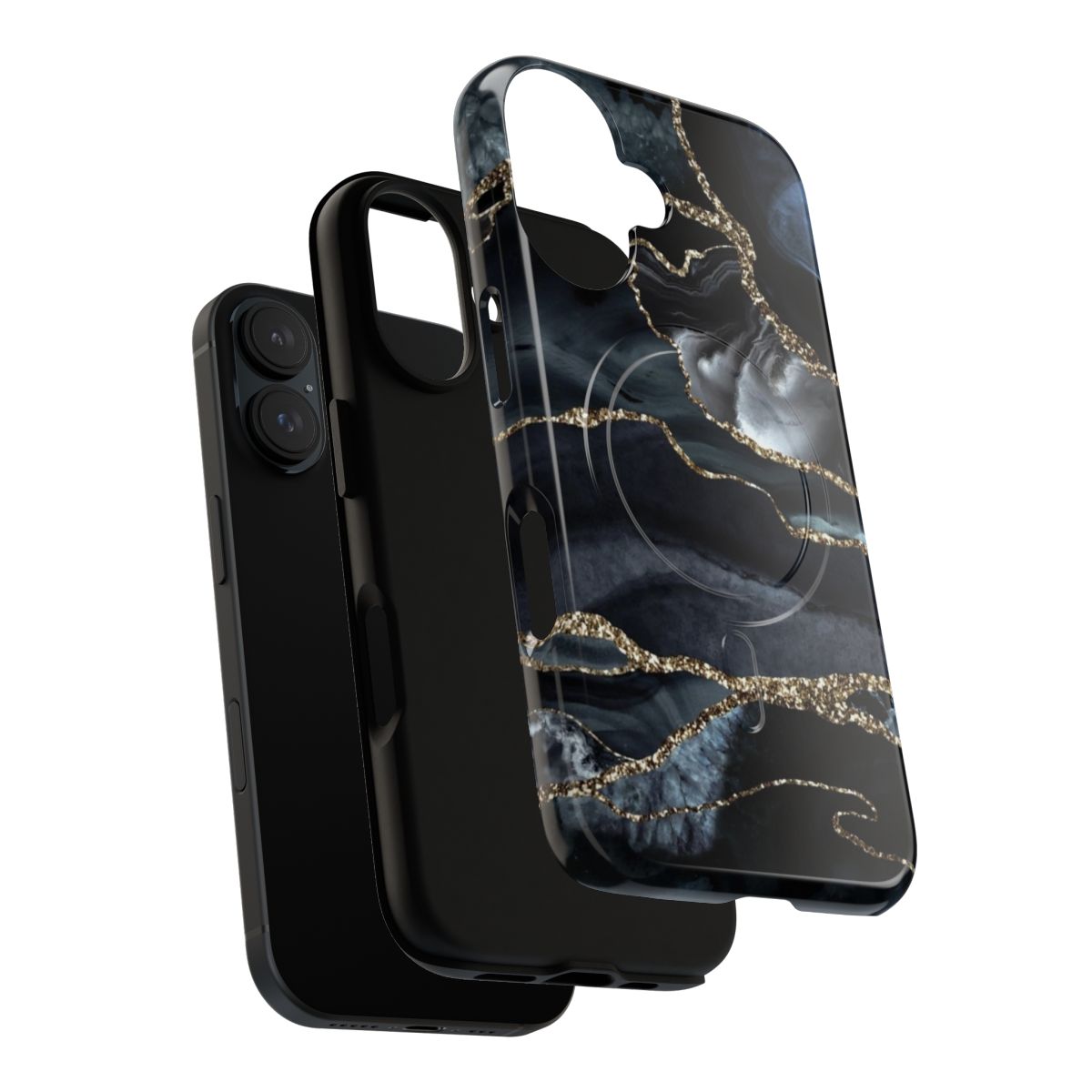 Sleek and modern phone case featuring a minimalist marble landscape design - Layers