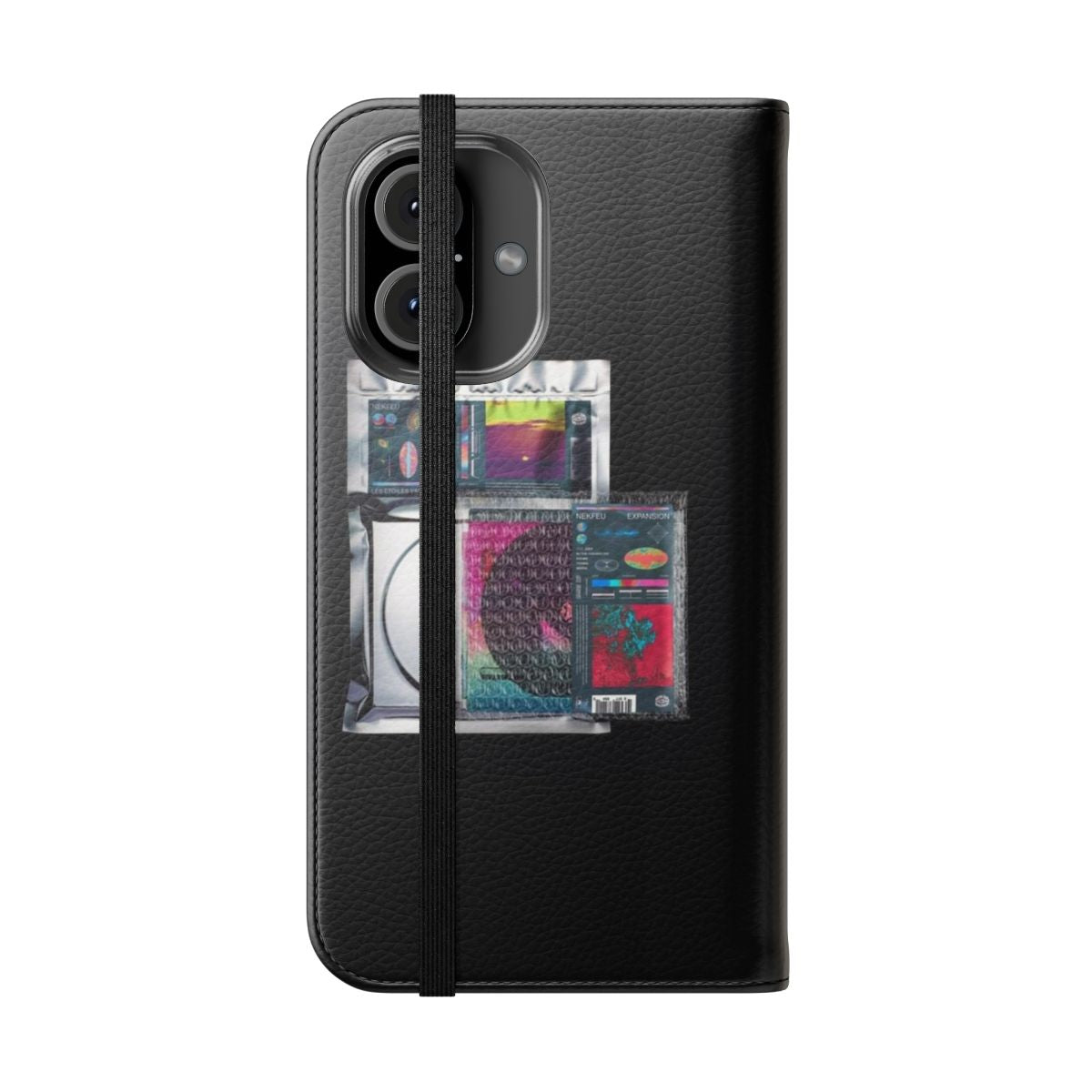 Nekfeu Inspired Flip Cover Phone Case with Expansion Collection Design - Folded Front