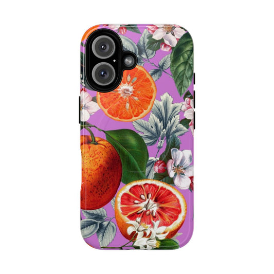 Vintage floral pattern phone case with dark botanical and night garden design