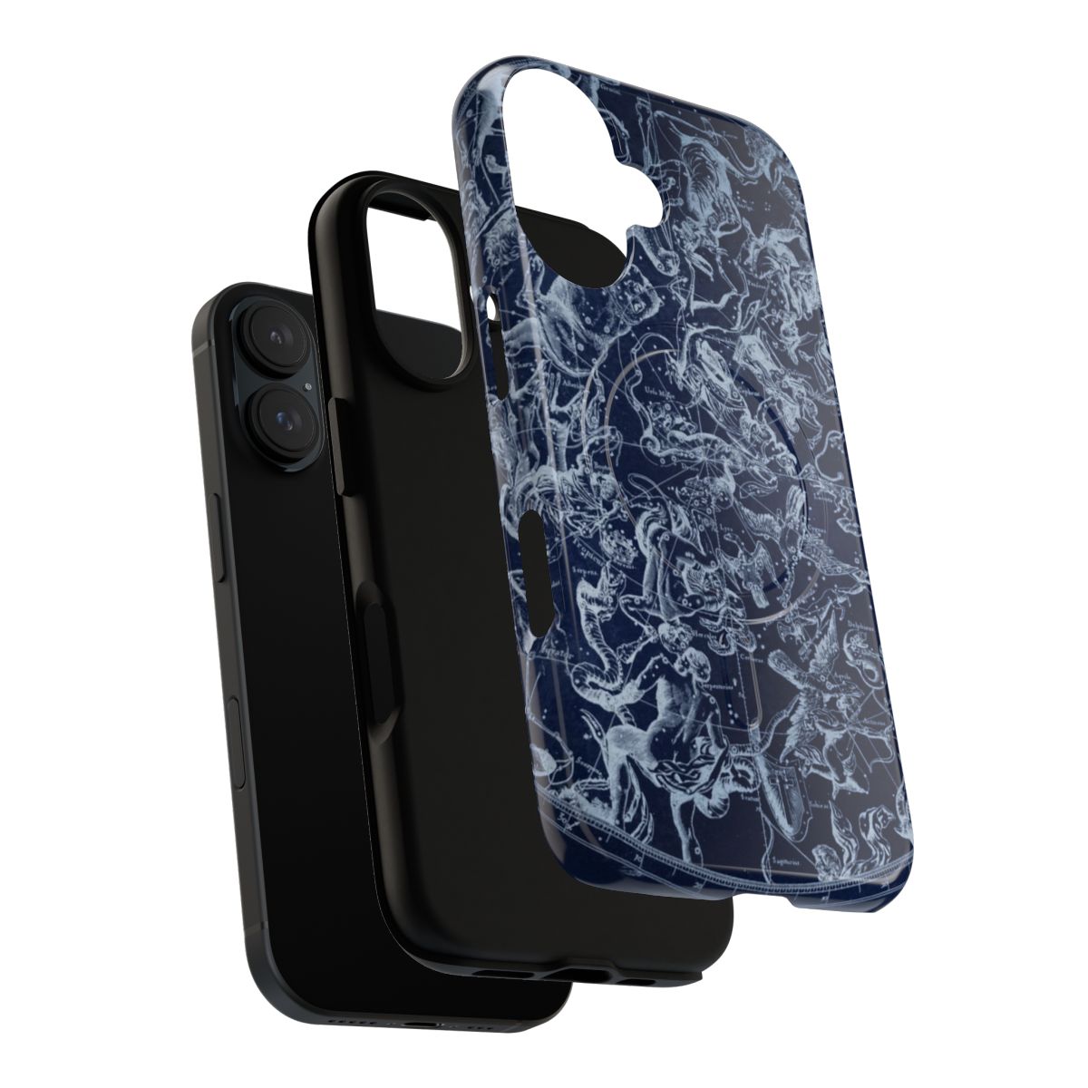 Vintage-style illustration of constellations and astrological signs on a phone case - Layers