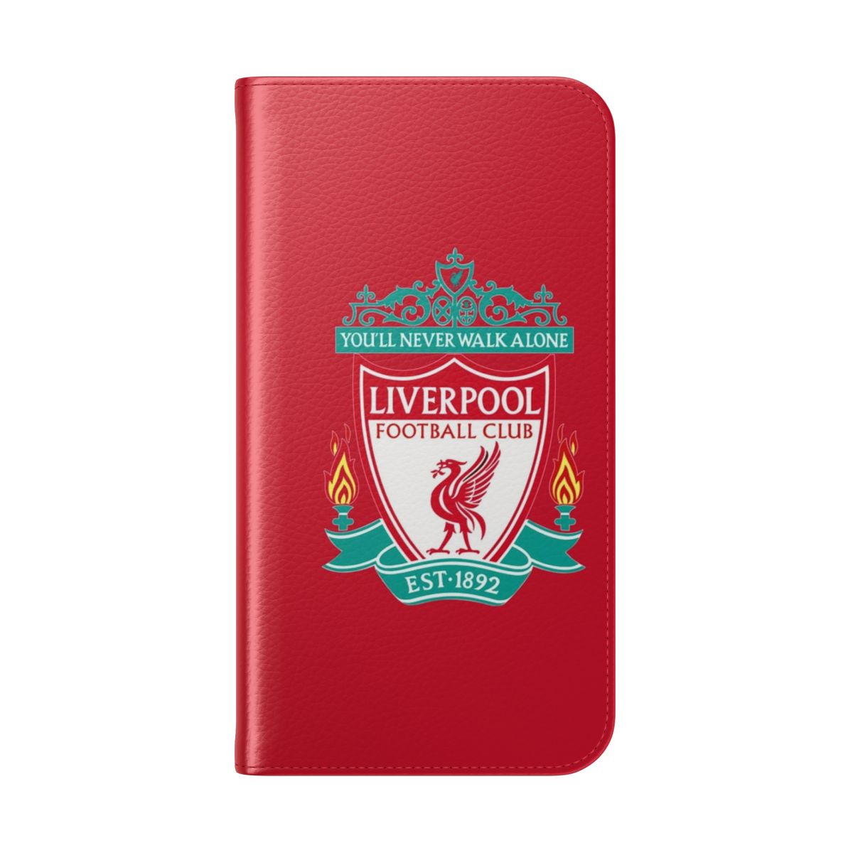 Liverpool FC inspired phone case featuring the club's logo and popular players - Folded Back