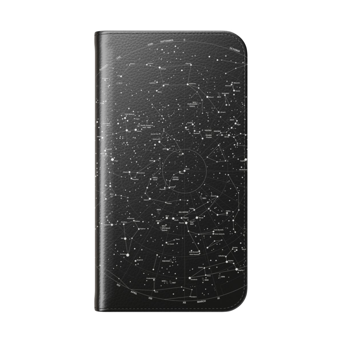 Constellation-themed phone case with star and zodiac design - Folded Back