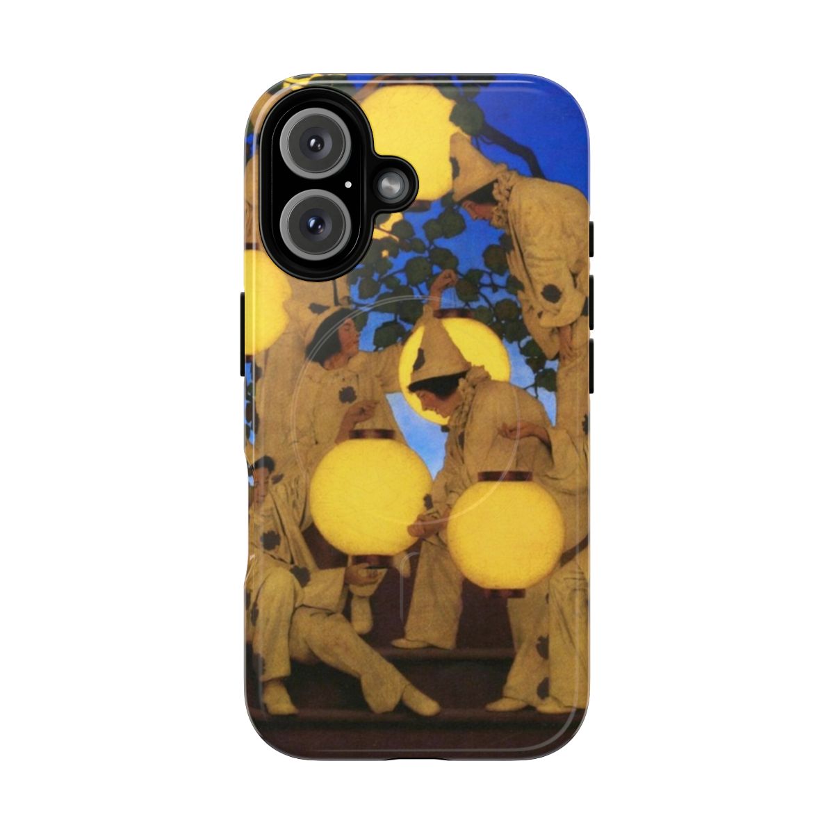 Artistic phone case featuring the iconic 1908 painting "The Lantern Bearers" by American artist Maxfield Parrish.